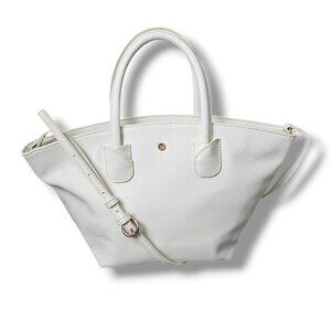 LC Lauren Conrad Shoulder Bag Fan White Tote Handbag